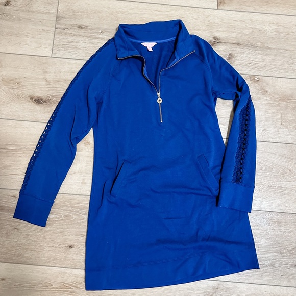 Lilly Pulitzer Navy Skipper Popover Dress - Picture 2 of 2